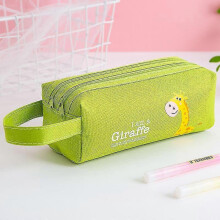 (W0167C2) Space Astronaut Portable Pencil Case Cute Cartoon Kids Stationery Bag Large Capacity Storage Bag School Studen Canvas Pencil Bag