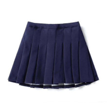(140cm 9-10 Years,Navy Blue)Girls High Waisted Pleated Zip Tennis Style Skater Mini Skirt (kids)