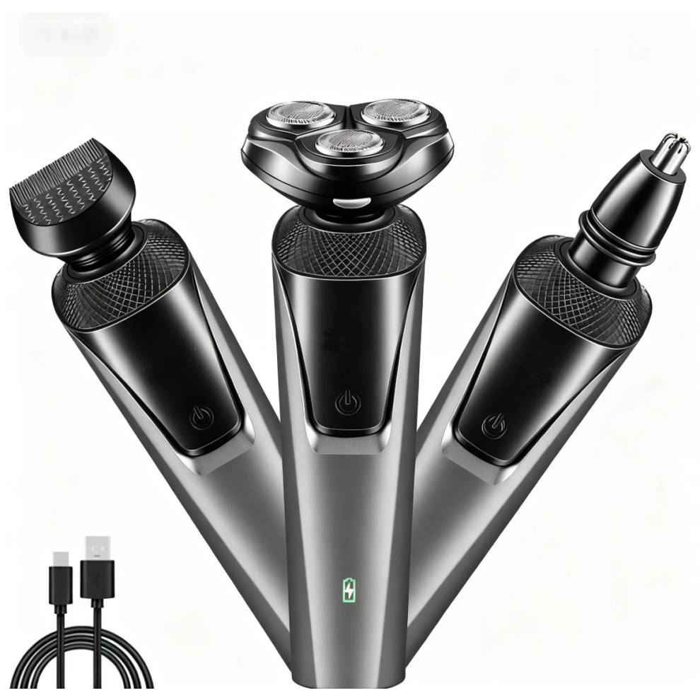 Electric shaver, wet and dry use, waterproof, pop-up trimmer, cordless wet and dry nose hair trimmer, dark black.-image-OPC-PMQFFBB-NEW