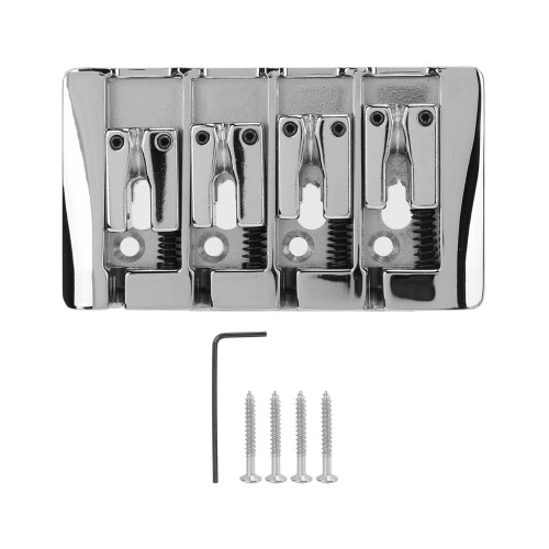 BA1012 Pièce de queue en métal argenté à 4 cordes pour basse 1