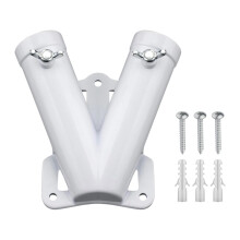 Multifuntional Double Hole Flag Poles Bracket Designed-White