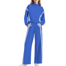Women's two-piece set with zip-up sweatshirt and-Royal Blue XL
