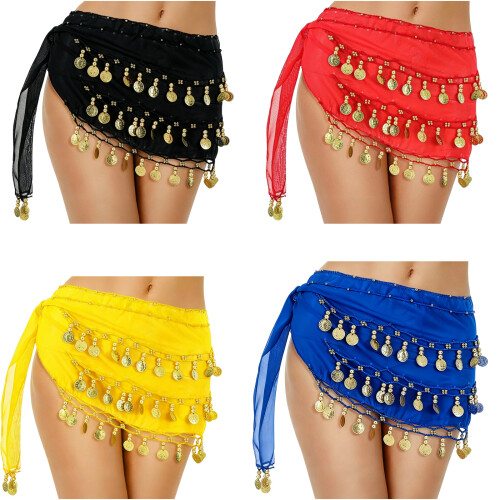 Adjustable Coin Hip Chain For Dance Costumes Lightweight-Red 2