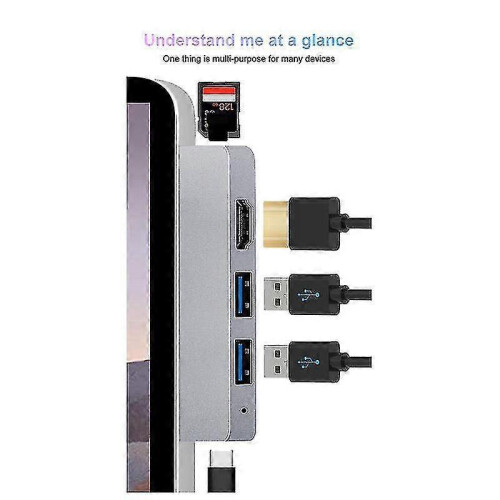 For Surface Pro 8 Usb C Hub, 4k - Adapter+2 Usb 3.0 Reader Sd/tf Card Reader Adapter for Surface Pr 2