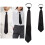 Easy Clip On Necktie Soft Polyester Silk Business-Black short 3