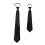 Easy Clip On Necktie Soft Polyester Silk Business-Black short 2