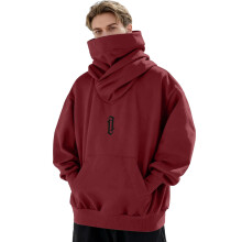 Men's fleece hoodie, lightweight and soft pullover,-Burgundy XL