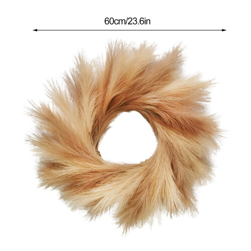 Artificial Pampas Grass Reed Wreath for Home Front Door Wall Decoration 1