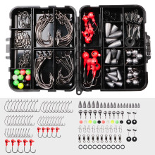 Fishing Tackle Kit 148-Piece Portable Set With Hooks Weights And Box For Freshwater-Saltwater Carp Bass Trout Bluegill