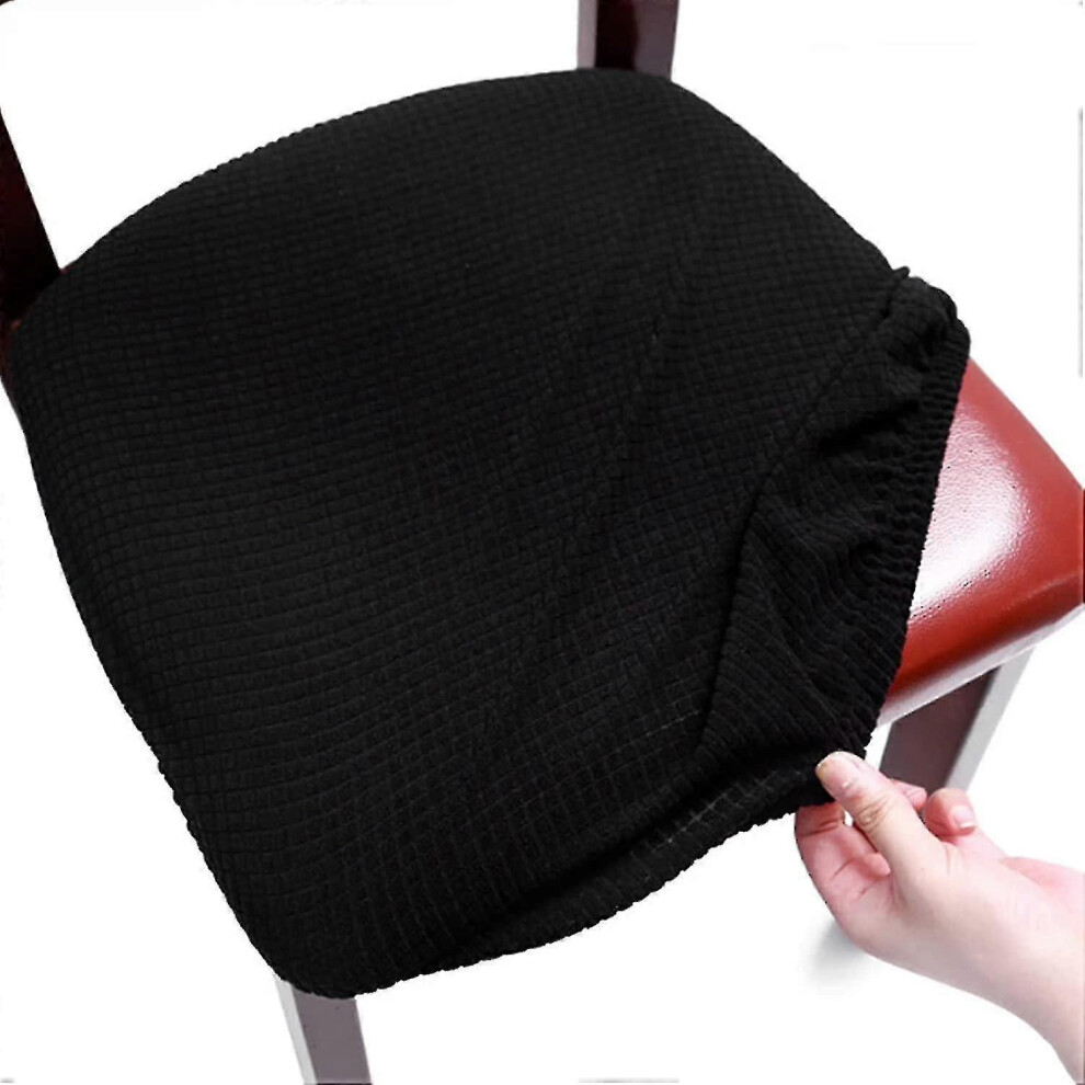 Kikidex (As Show, One Size) Stretchy Chair Seat Covers For Office, Office Chair Slipcovers (1Pc-Black)