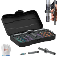 24 in 1 Magnetic Ratchet Screwdriver Set Compact Portable With Detachable T-Handle Magnetic Bits For Furniture Repair