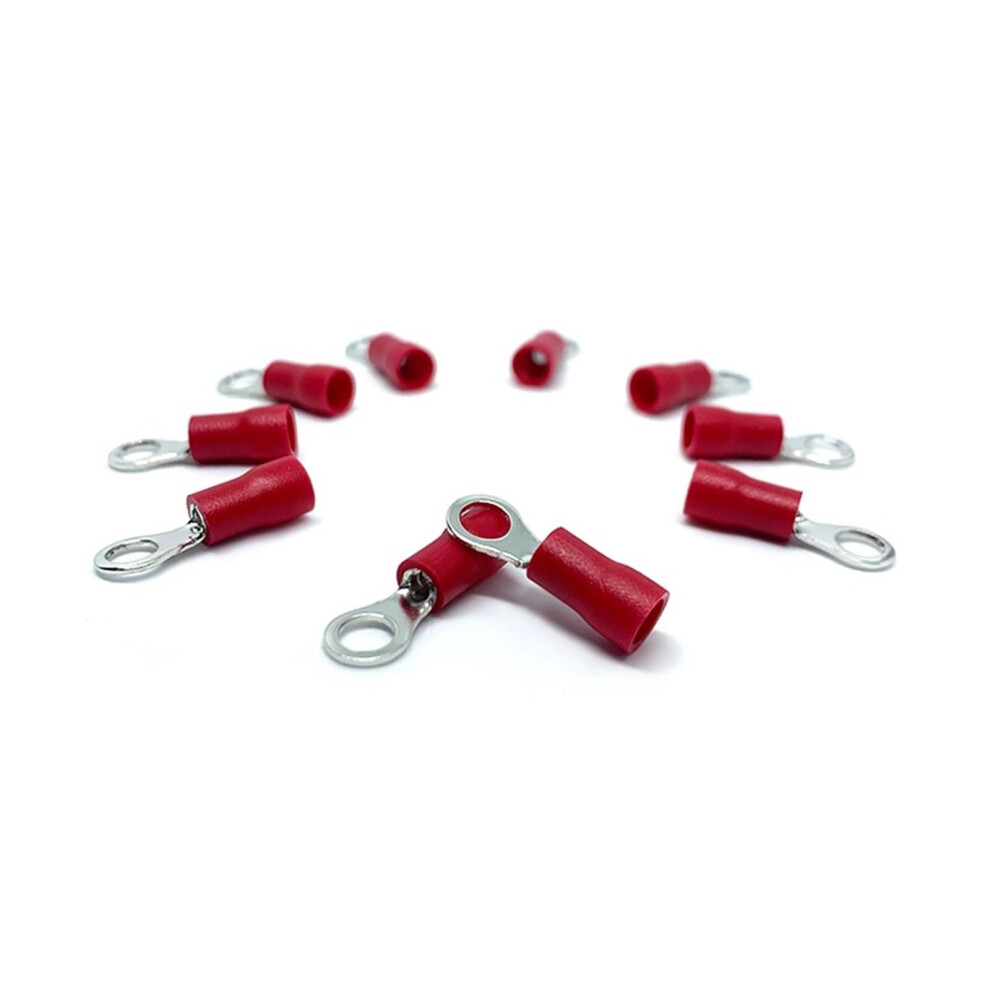 Rvs1.25-4 Red Insulated Copper Wire Crimp Connector 22-16 Awg Pvc Terminal Pins, 100Pcs 9339159979099