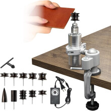 BAUSATZ Leather Polishing Machine, Leather Edge Burnishing Machine, Electric Leather Edge Burnisher Polisher Tool 10pcs Leather Burnisher Bits