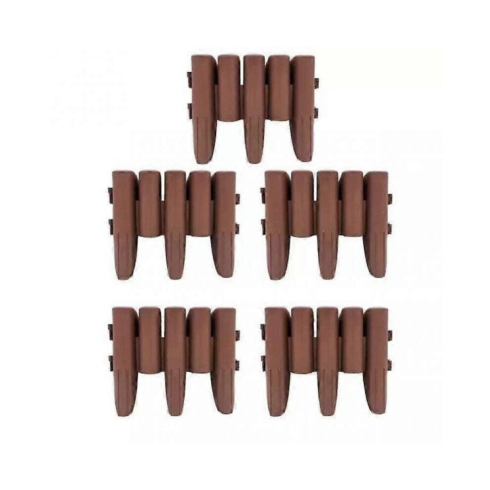 Kikidex (As Show, One Size) Lawn Edging 20 Pieces 11.2M Bed Edging Decorative Fence Pp Lawn Edging, Brown