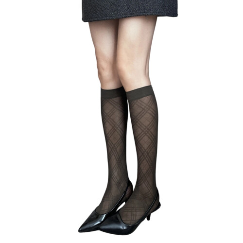Dehnbare Wadensocken mit Spitzenbesatz für Damen,-Grau