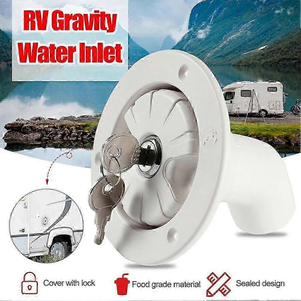 Kikidex (As Show, One Size) Rv Gravity Water Filling Port Cover Drain Water Tank Cover For Rv Camping Trailer