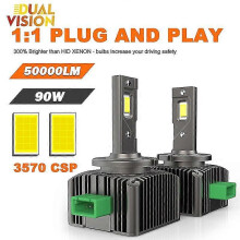 (As show, D2S) -d3s Led Canbus Headlights Xenon Hid D1s D2s D2h D1r D3r Turbo Led 50000lm 6000k White 90w High Low Beam Plug And Play 12v Auto
