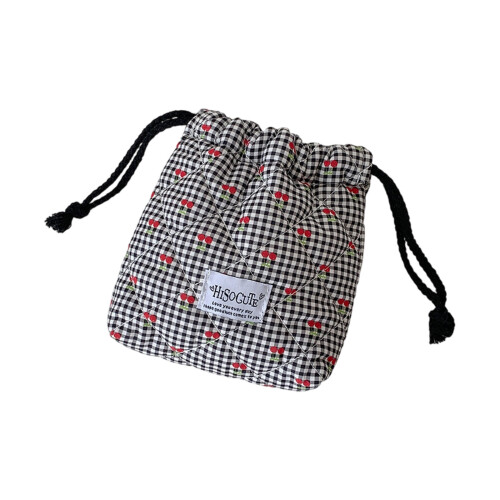 Wiederverwendbare Make-up-Tasche mit Kordelzug für die-Schwarz