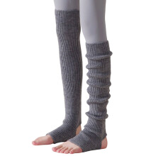 Gerippte gestrickte Overknee-Strümpfe für Damen mit-dunkelgrau