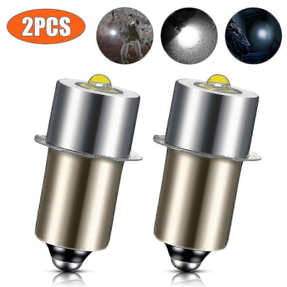 Kikidex (As Show, One Size) 2Pcs P13.5s 6500K Led Upgrade Bulbs 3W Compatible With Dc6v - 24V Maglite Cell Flashlight White