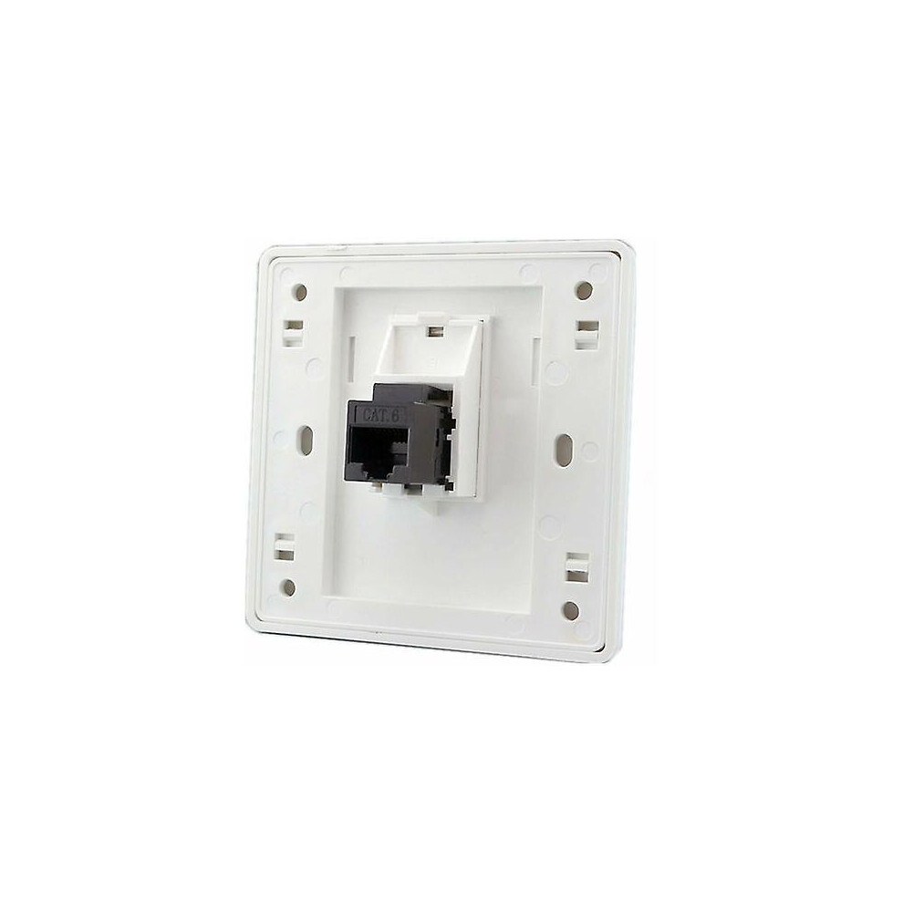 Kikidex (As Show, One Size) Female To Female Cat6 Gigabit Network Wall Socket Dual Pass Rj45 Lan Facade Internet Straight Power Socket, 86X86mm 1Pcs