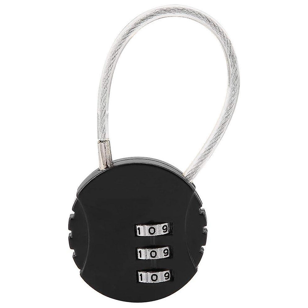 Kikidex (As Show, One Size) Security Padlock, Combination Travel Padlock With Steel Cable, 3 Digit Luggage Padlock