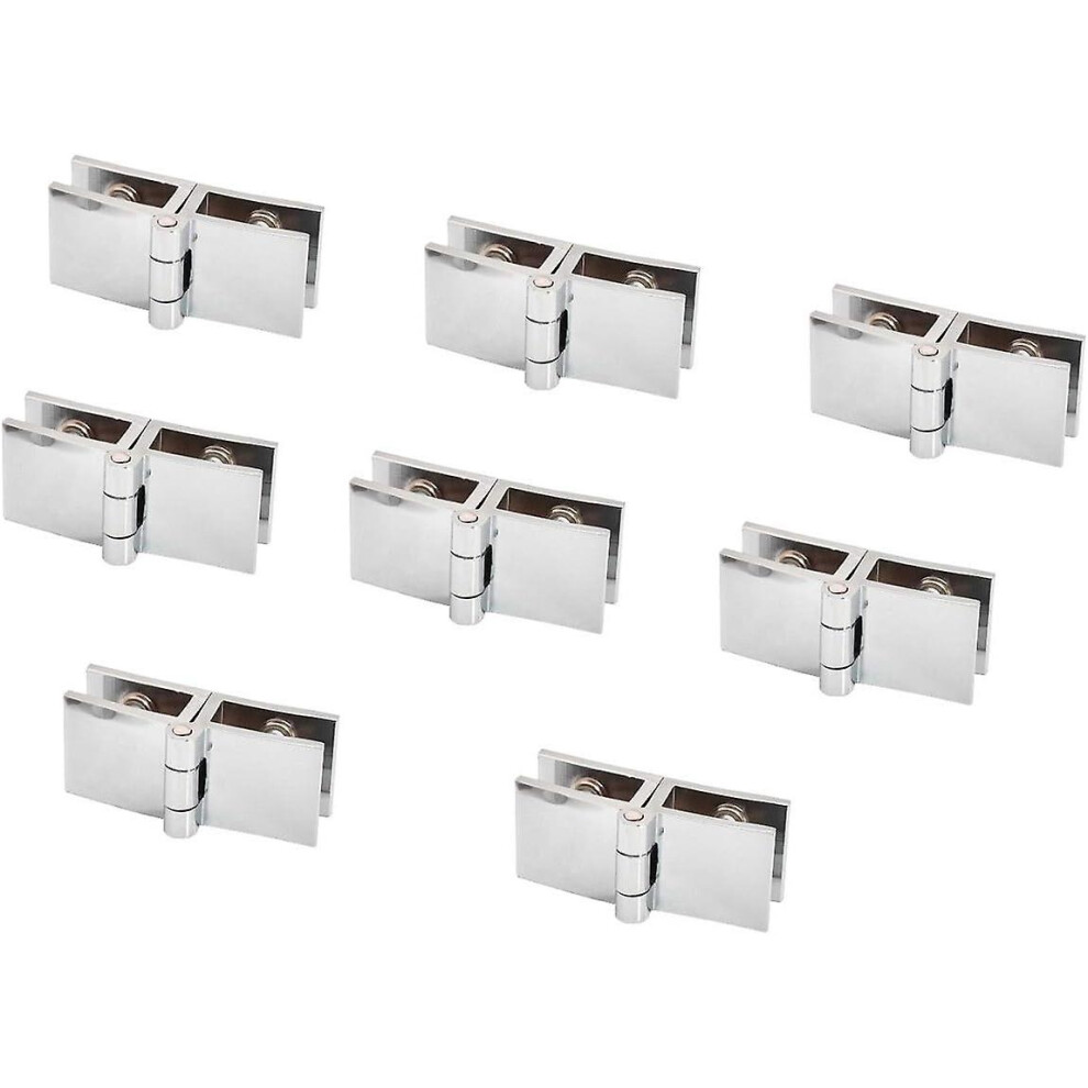 Kikidex (As Show, One Size) Furniture Hinge,8 Pack Glass Door Hinges, 5Mm To 8Mm, Rectangular Adjustable Cabinet Door Clamp, 180 Degree Glass Door Hinge