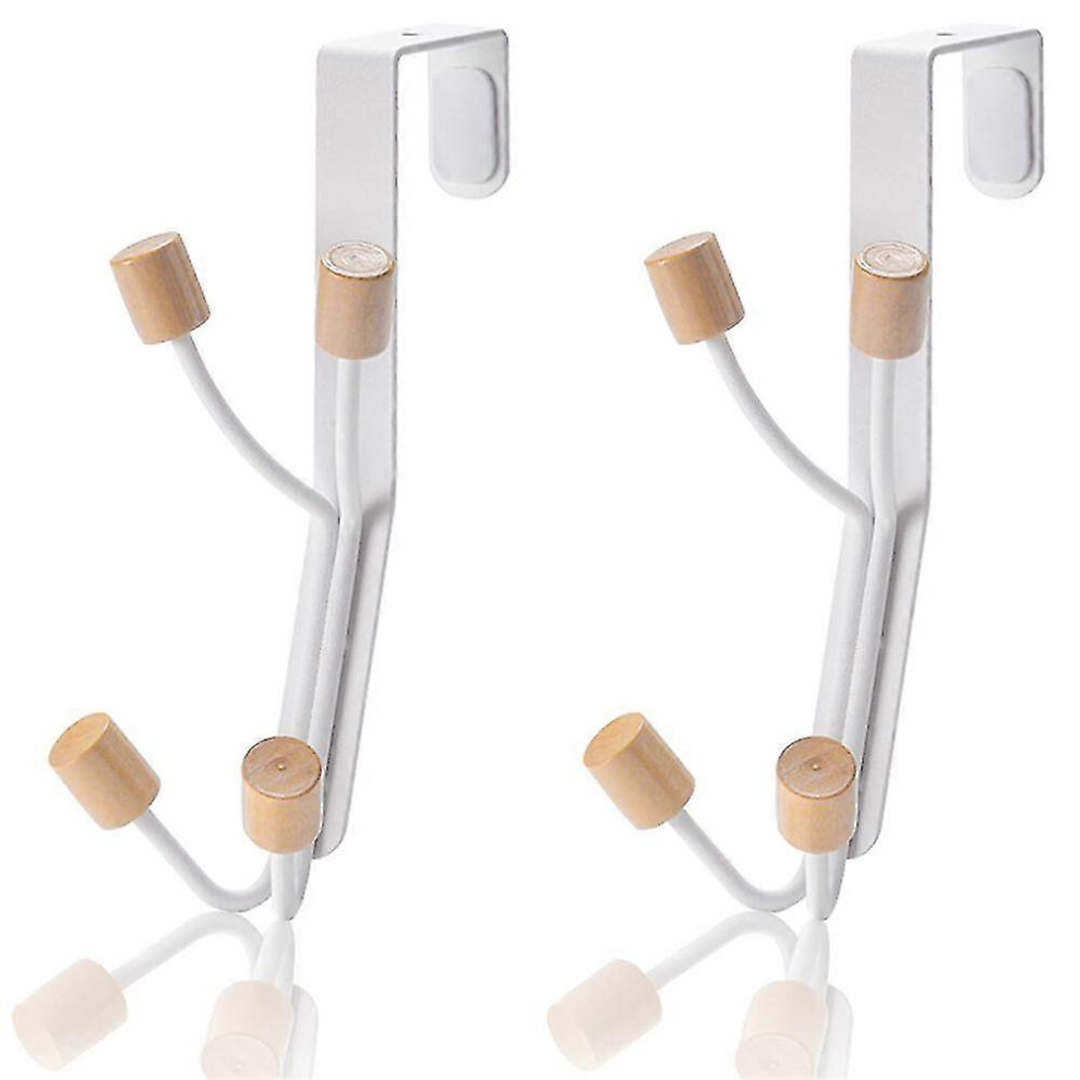 Kikidex (As Show, One Size) 2Pcs Over The Door Hooks, Towel Rack Hooks For Hanging Coats Hats Towels Bathrooms Living Room With