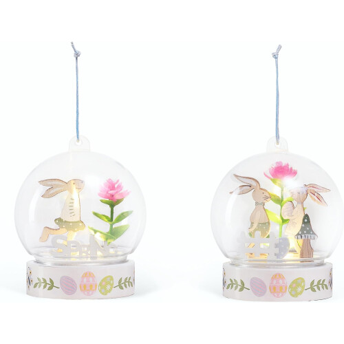 Valery Madelyn Décoration en bois avec éclairage LED 2 pièces