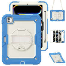 Étui pour iPad Pro 11"/iPad Air4/5 avec Sangle d'Épaule Bleu
