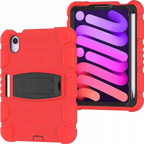 Étui pour iPad Mini 6e génération 2021 Robuste avec Support Rouge 2