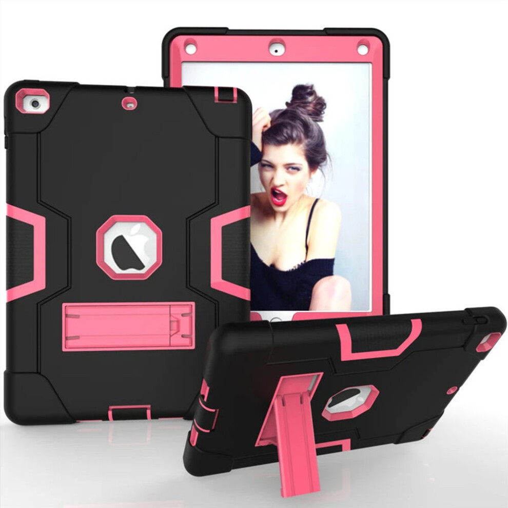 Heavy-Duty Case For Ipad Mini 4/5 - Shockproof Pink & Black Cover With Built-In Kickstand And Easy-Grip For Kids & Adults Pink,Black 5906792644253