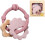 Anneau de dentition sensoriel pour bébé avec poignée 3 pièces Rose 2
