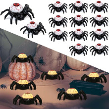 Zestaw 12 Świeczek LED w Kształcie Pająka Dekoracja na Halloween