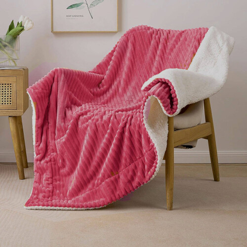 MIULEE Couverture Douillette en Velours Épais 125x150 cm Rose