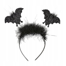 Serre-tête avec Fourrure Chauves-Souris Déguisement Halloween Noir