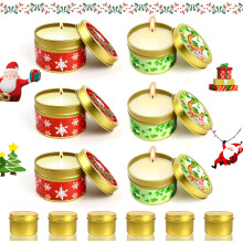 Ensemble de 6 bougies de Noël non parfumées pour Noël