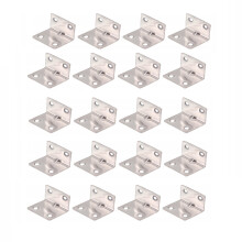 Stainless Steel Angle Brackets for Wood - 20 Pack of 90 Degree Right Angle Corner Braces for Furniture Repair & Shelf Support 4 x 3 cm