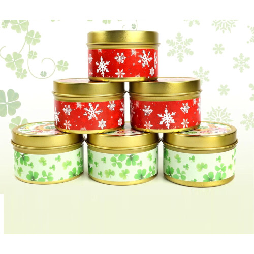Ensemble de 6 bougies de Noël non parfumées pour Noël 2