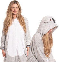 Pyjama Femme Combinaison Kigurumi Costume Gris Onesie Koala 155-165 cm M