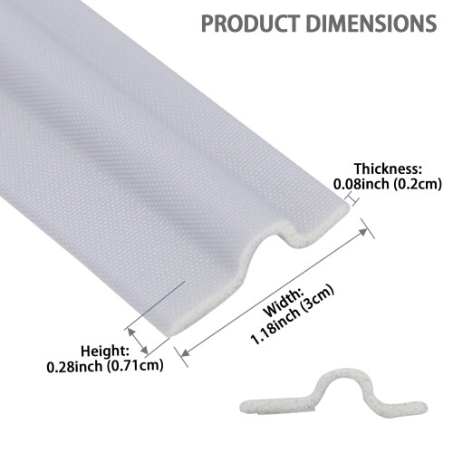 Burlete Autoadhesivo para Ventanas y Puertas, Impermeable, Elástico, 5.9 m, Blanco 1