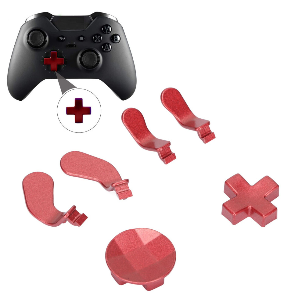 Xbox One Elite Series 2 D Pads Paddles Stainless Steel Replacement Finish Red 8351357799379