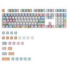 135Key Cute Panda Spring Keycap PBT Dye Sublimation OQO Profile