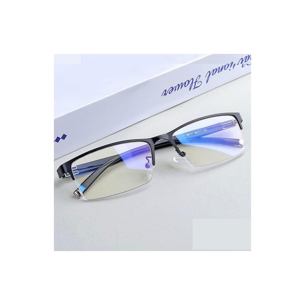 Blue/Light/Black Hd Anti Computer Readers Rectangle Presbyopic Glasses +3.50 Diopter