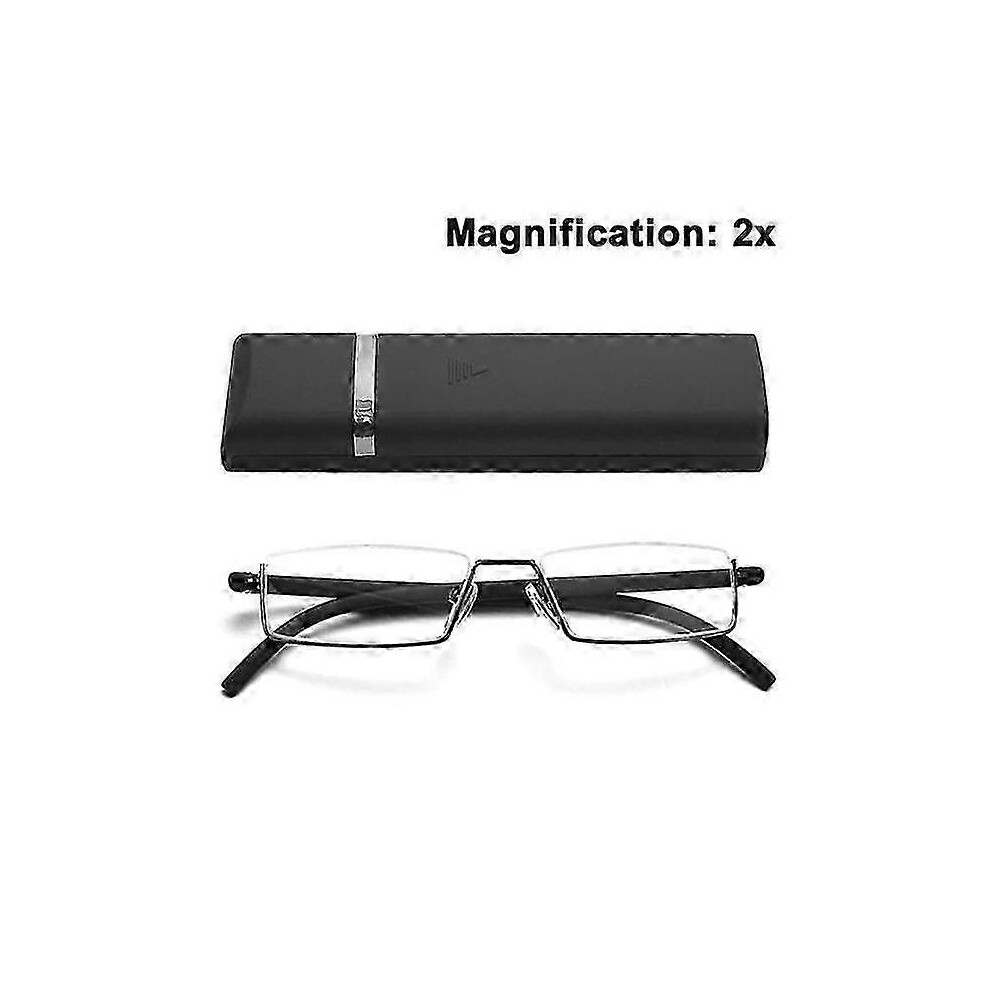Kikidex (As Show, One Size) Clear Half-Frame Reading Glasses 2.5 Red/Black