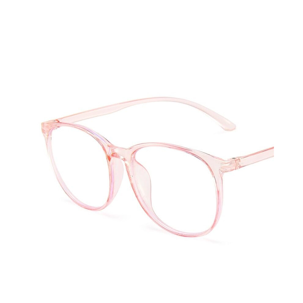 Oversized Computer Readers Blue Light Blocking Reading Glasses Anti Eye Strain Presbyopic Glasses Flat Light Mirror Pink Size +150