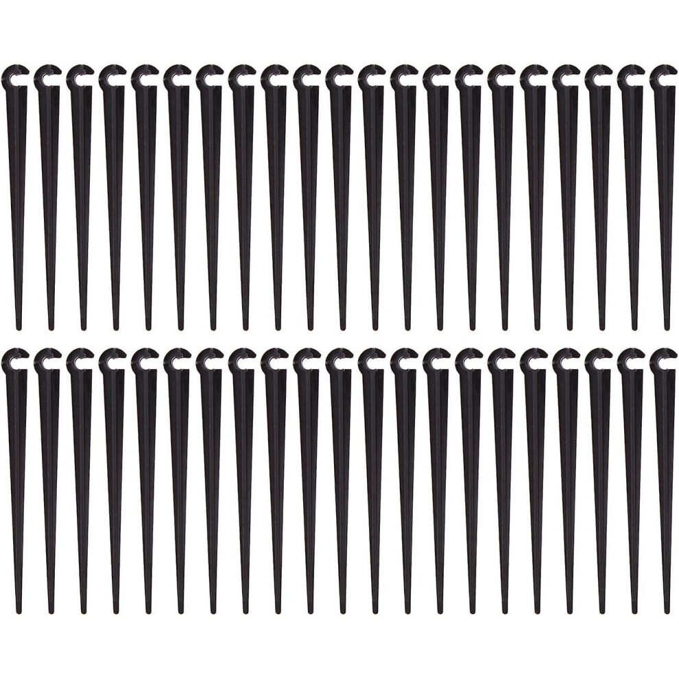 Kikidex (As Show, One Size) Irrigation Hose Support Stakes Support Tube Stake Drip Irrigation Plastic Gardening Tool,Pack Of 100