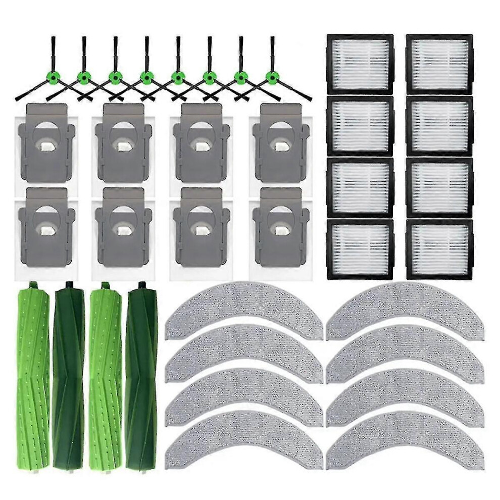 Kikidex (As Show, One Size) For Combo J7+, J9+ Replacement Spare Parts Accessories Main Side Brush Hepa Filter Mop Cloth Dust Bags-Hy