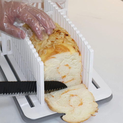 Adjustable Bread Guide Foldable Manual Bread Cutter With Bread Bowl - Professional Multifunctional Tool For Uniform Slicing Home Kitchen 2