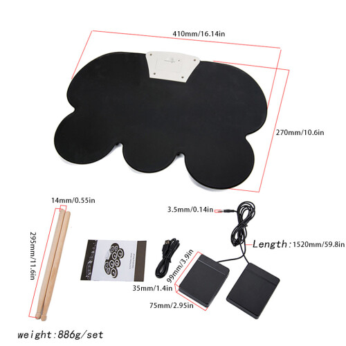 USB Electric Drum Roll-up Percussion Parts Replacement Practice Pad 2